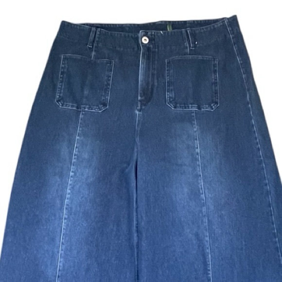 Halara jeans, size XL, very stretchy, high waist, wide leg,front pockets, zipper - Picture 4 of 5